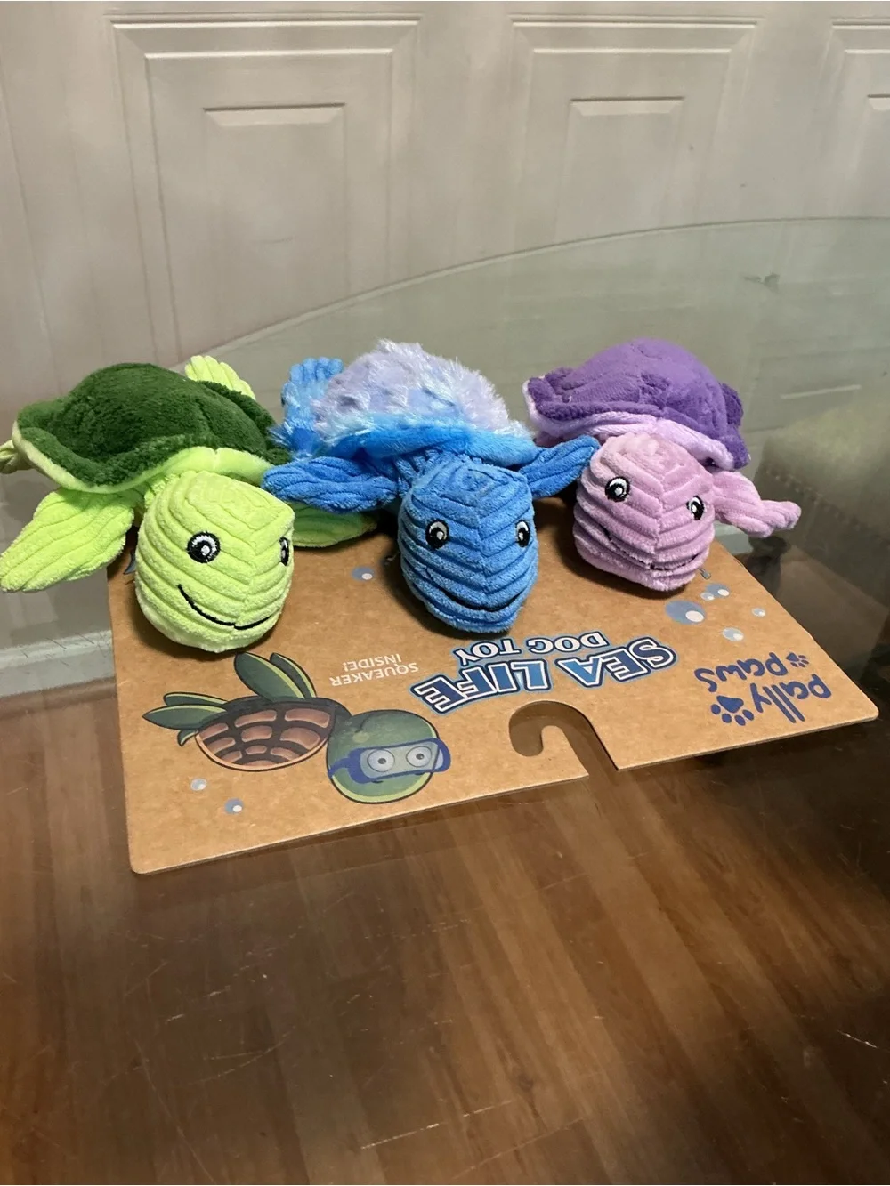 Brand New Pally Paws~ Set / 3 Little Turtle 🐢 7”   Squeaky Dog Toy with Squeaker